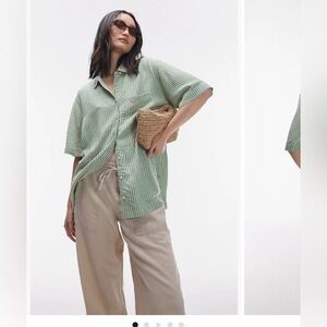 Topshop oversized striped button down